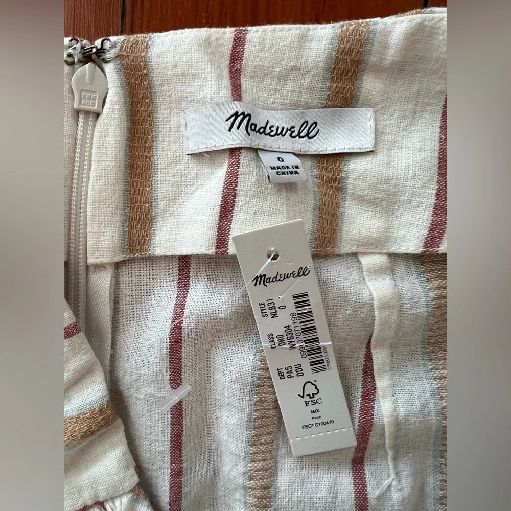 NWT Madewell Twist-Front Sarong Midi Skirt in Stripe - 0